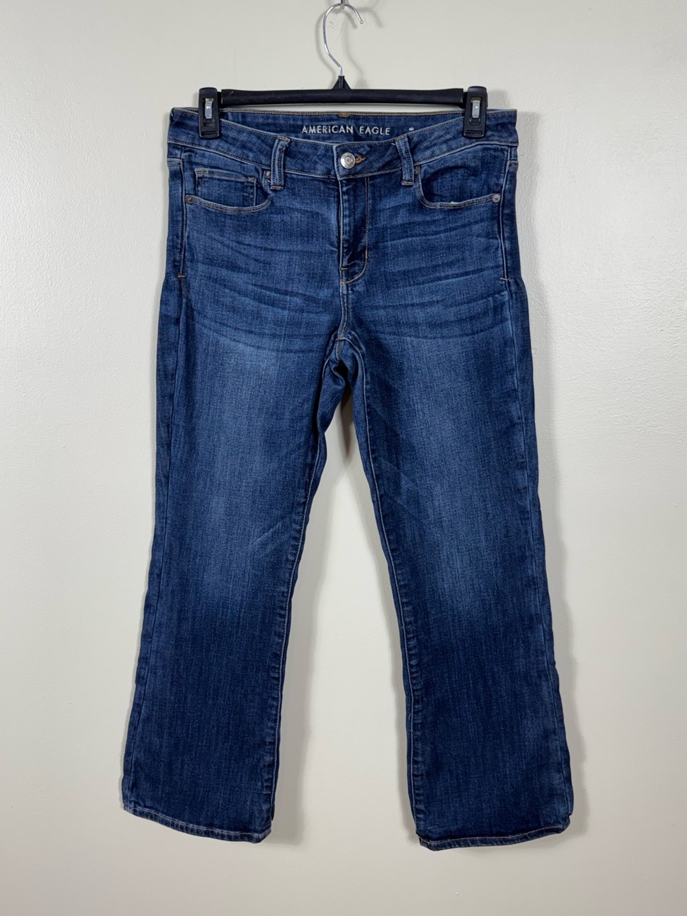 American Eagle Skinny Kick Jeans Size 14 Dark Wash Capsule Essential Boot Cut